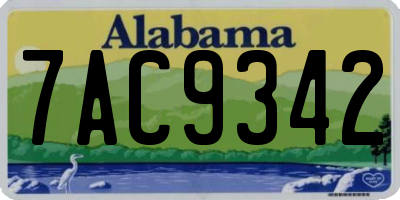 AL license plate 7AC9342