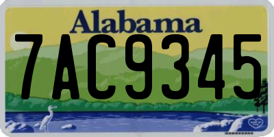 AL license plate 7AC9345