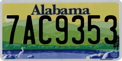 AL license plate 7AC9353