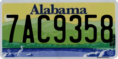 AL license plate 7AC9358