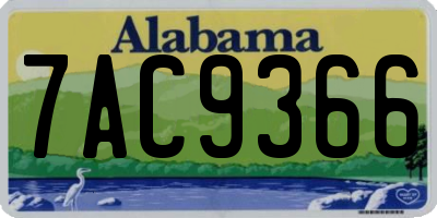 AL license plate 7AC9366