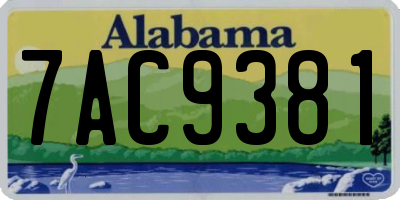 AL license plate 7AC9381
