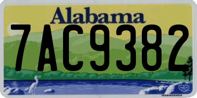 AL license plate 7AC9382