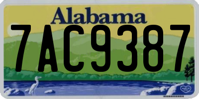 AL license plate 7AC9387