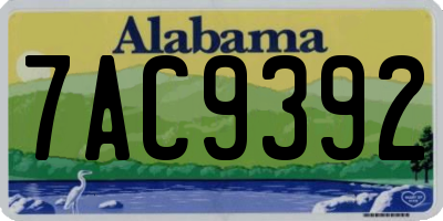 AL license plate 7AC9392