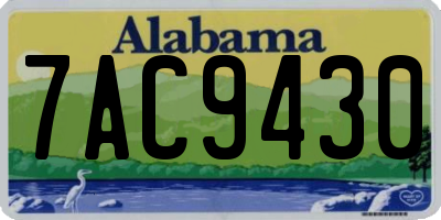 AL license plate 7AC9430