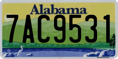 AL license plate 7AC9531