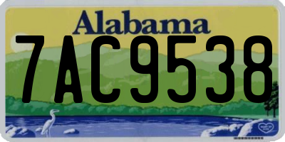 AL license plate 7AC9538