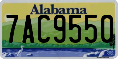 AL license plate 7AC9550