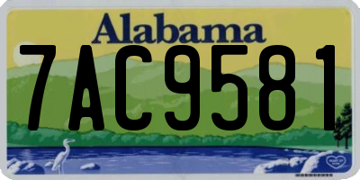 AL license plate 7AC9581