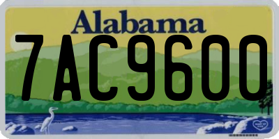 AL license plate 7AC9600