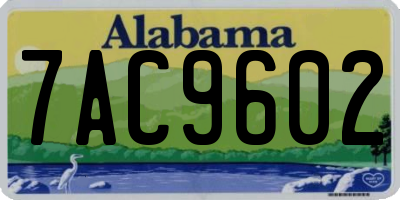 AL license plate 7AC9602