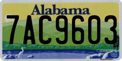 AL license plate 7AC9603