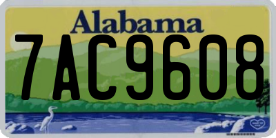 AL license plate 7AC9608