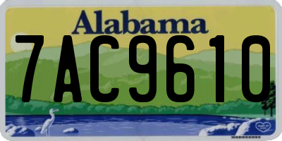 AL license plate 7AC9610