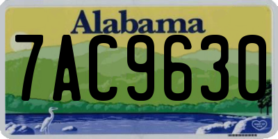 AL license plate 7AC9630