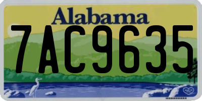 AL license plate 7AC9635