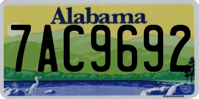 AL license plate 7AC9692