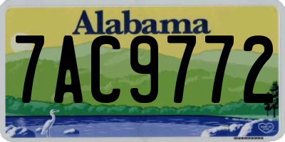 AL license plate 7AC9772