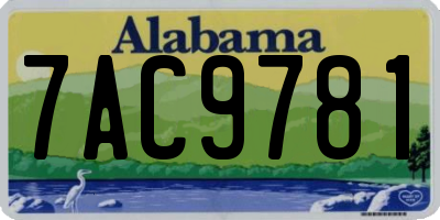 AL license plate 7AC9781