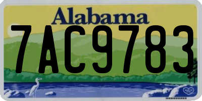 AL license plate 7AC9783