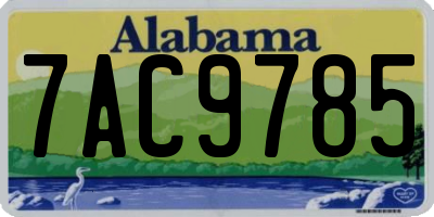 AL license plate 7AC9785