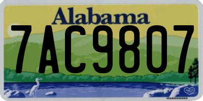 AL license plate 7AC9807