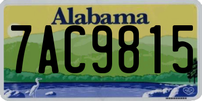 AL license plate 7AC9815