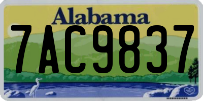 AL license plate 7AC9837