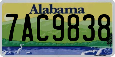AL license plate 7AC9838