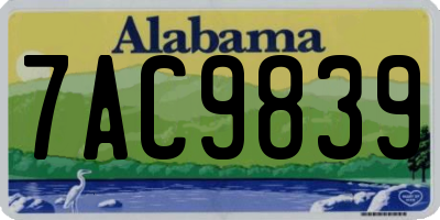 AL license plate 7AC9839