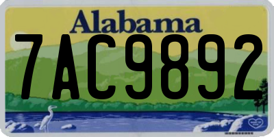 AL license plate 7AC9892