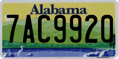 AL license plate 7AC9920