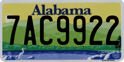 AL license plate 7AC9922