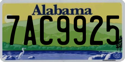 AL license plate 7AC9925