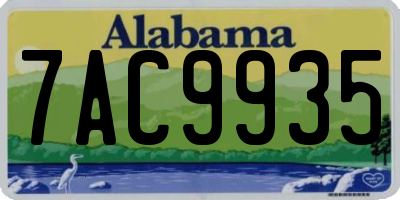 AL license plate 7AC9935