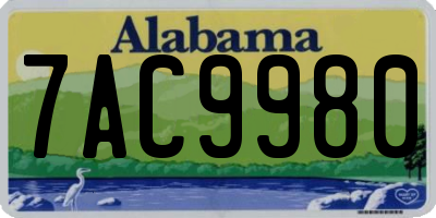 AL license plate 7AC9980