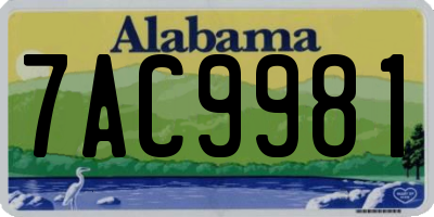 AL license plate 7AC9981
