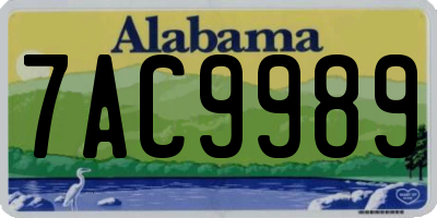 AL license plate 7AC9989
