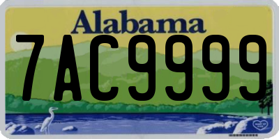 AL license plate 7AC9999