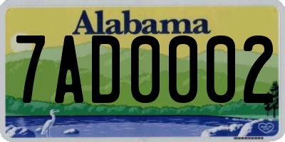 AL license plate 7AD0002