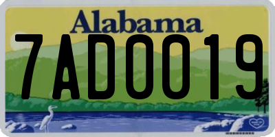 AL license plate 7AD0019