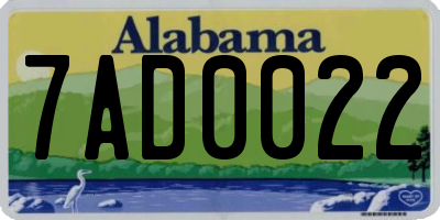 AL license plate 7AD0022
