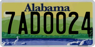 AL license plate 7AD0024