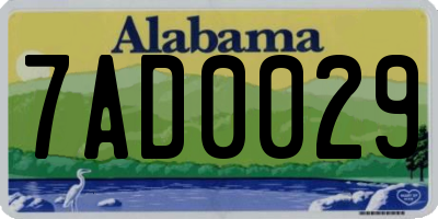 AL license plate 7AD0029