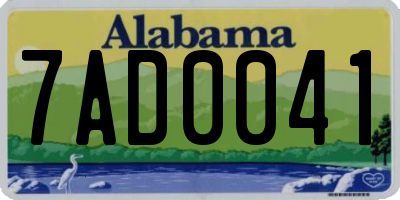 AL license plate 7AD0041