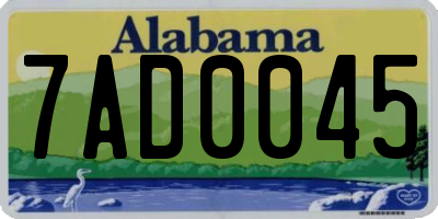AL license plate 7AD0045