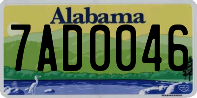 AL license plate 7AD0046