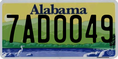 AL license plate 7AD0049