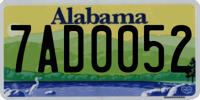 AL license plate 7AD0052